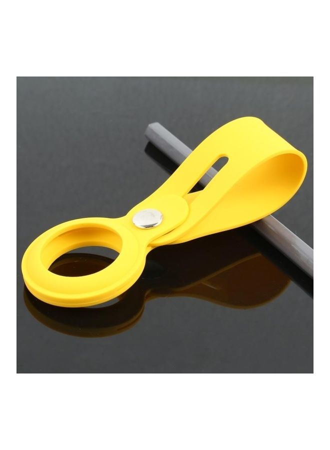 BGM - Shockproof Anti-Scratch Silicone Protective Case Cover with Hang Loop For Apple AirTag Yellow - Image 1