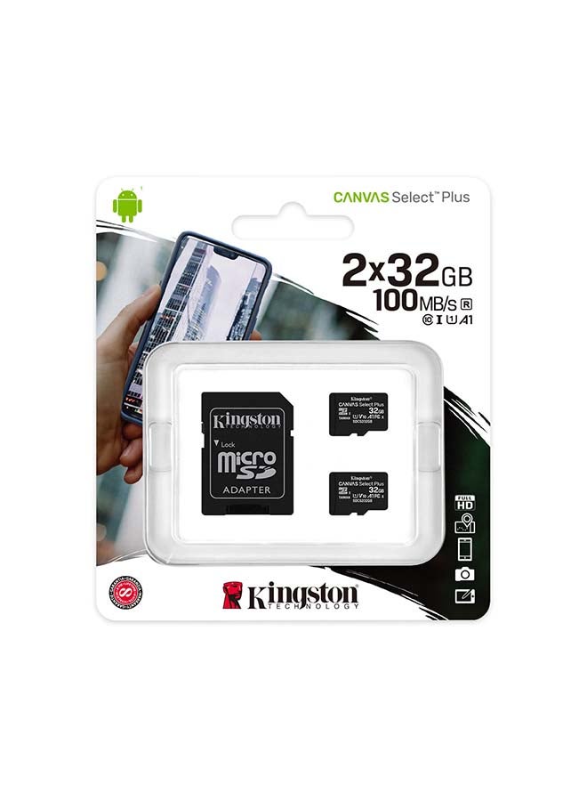Kingston 32GB micSDHC Canvas Select Plus 100R A1 C10 Two Pack +  Single ADP 32 GB  - Image 2