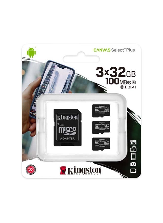 Kingston 32GB micSDHC Canvas Select Plus 100R A1 C10 Three Pack + Single ADP 32 GB  - Image 2