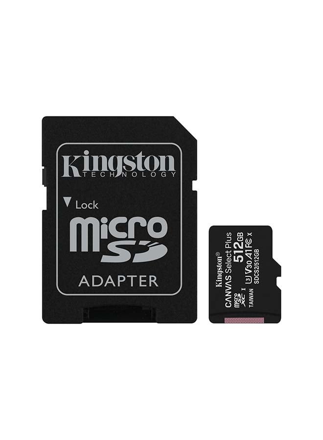 Kingston - 512GB micSDXC Canvas Select Plus 100R A1 C10 Card + ADP 512 GB - Image 1