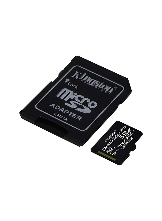 Kingston - 512GB micSDXC Canvas Select Plus 100R A1 C10 Card + ADP 512 GB - Image 1