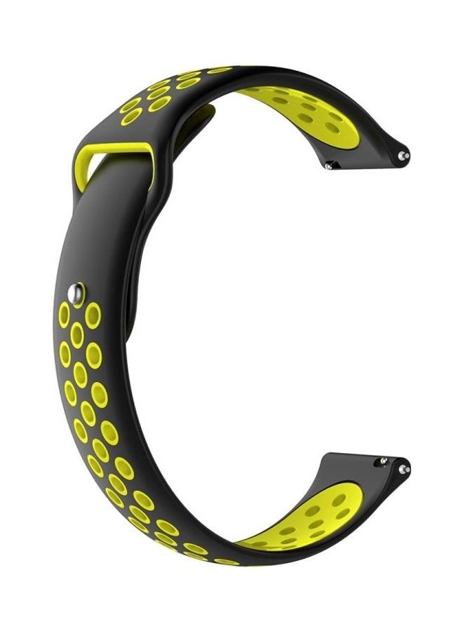 BGM Replacement Silicone Strap For Garmin Fenix Chronos Black/Yellow - Image 1