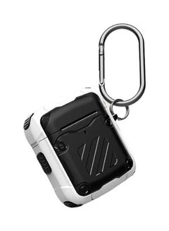 Three Defenses Transformers Second Generation Protective Case With Hook Up For Apple AirPods 1/2 Black/White