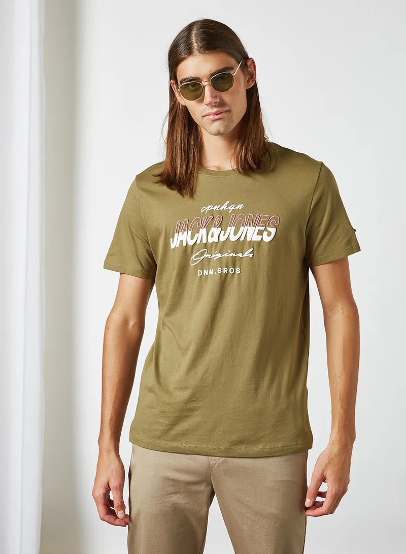 JACK & JONES Front Logo T-Shirt Olive