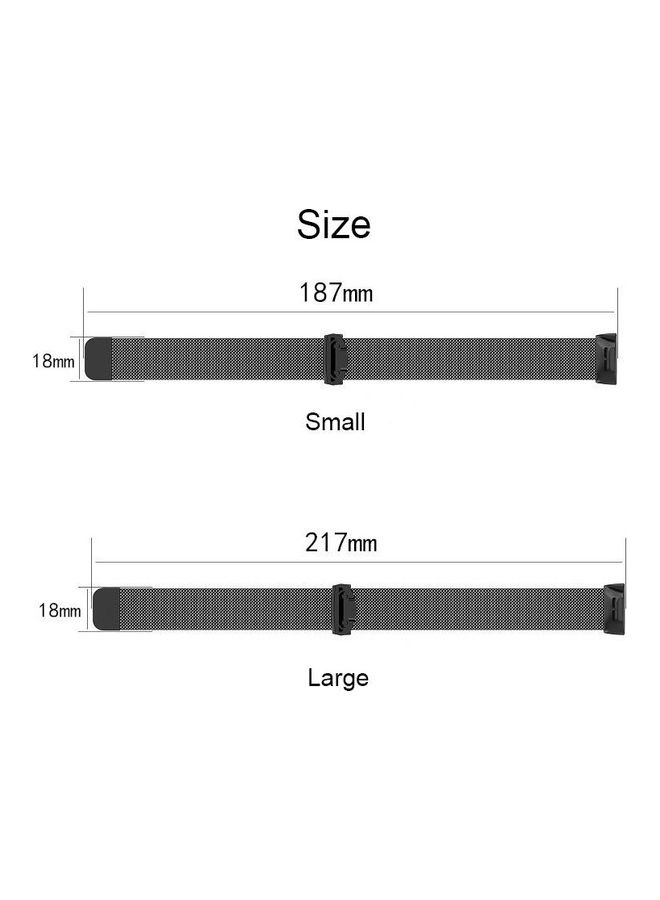 BGM Stainless Steel Magnet Wrist Strap For Fitbit Charge 3 Black - Image 4