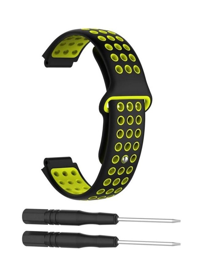BGM Silicone Replacement Band For Garmin Forerunner 220/Approach S5/S20 With 2 Screwdrivers Black/Yellow - Image 1