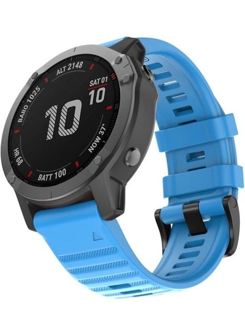 Smart Watch Quick Release Silicon Wrist Strap For Garmin Fenix 6X 26mm Sky Blue