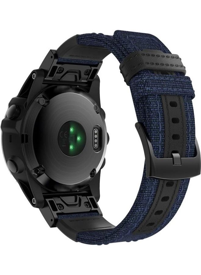 BGM Replacement Watch Band For Garmin Fenix 5x Plus/Fenix3 Blue/Black - Image 2