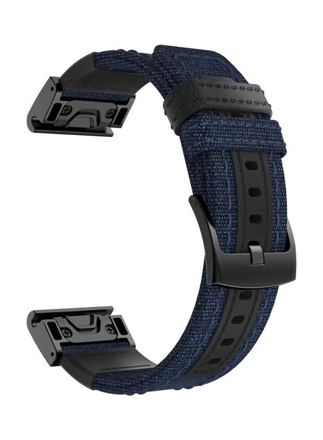 BGM Replacement Watch Band For Garmin Fenix 5x Plus/Fenix3 Blue/Black - Image 3
