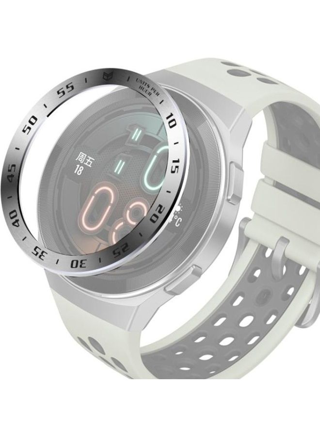 BGM Stainless Steel Bezel Ring For Huawei GT2e Smart Watch Silver/Black - Image 1