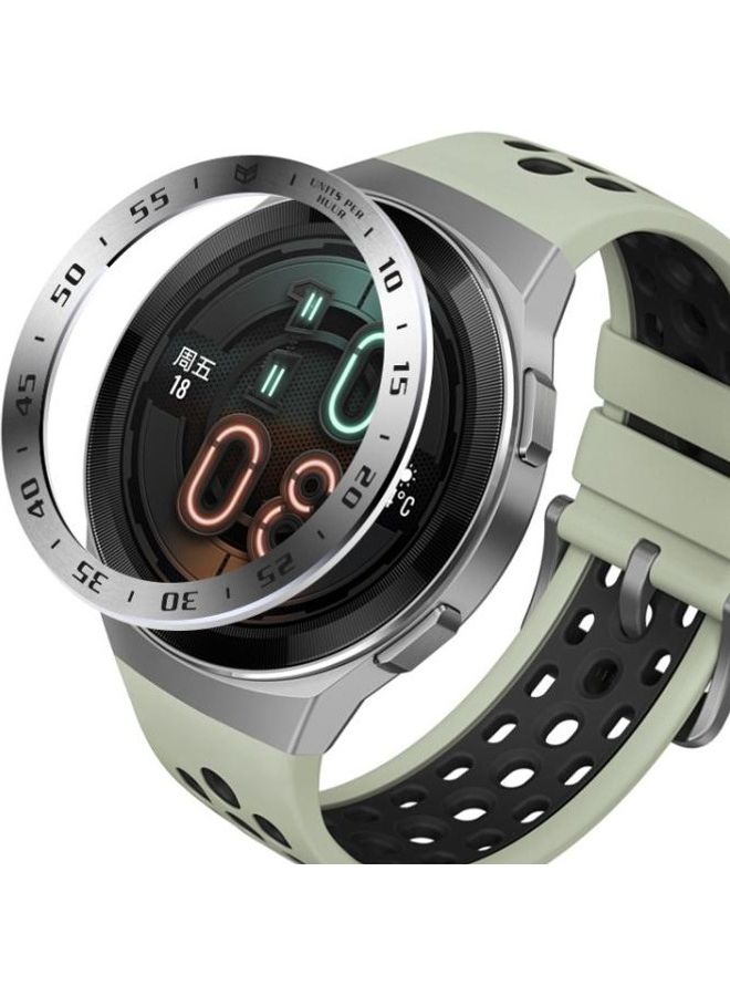 BGM Stainless Steel Bezel Ring For Huawei GT2e Smart Watch Silver/Black - Image 2