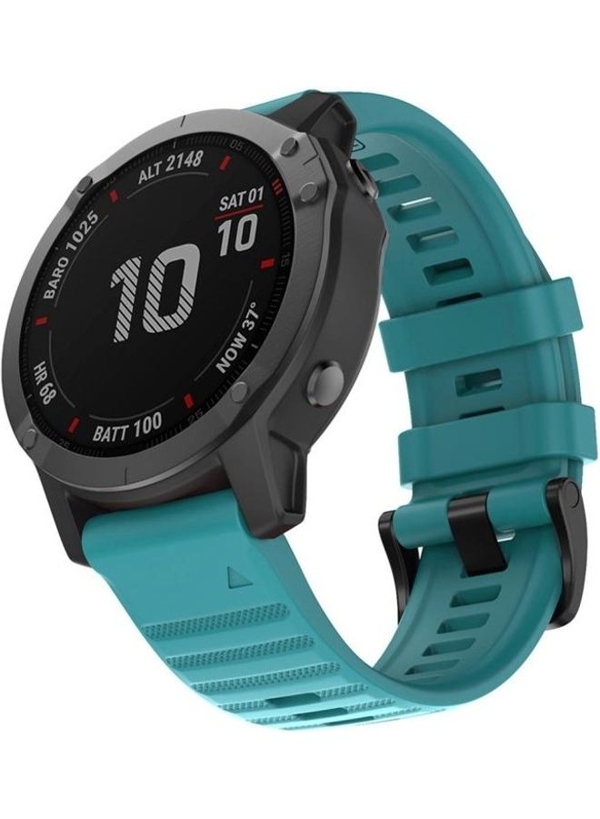 BGM Replacement Silicone Watch Band For Garmin Fenix 6 22mm Blue - Image 1