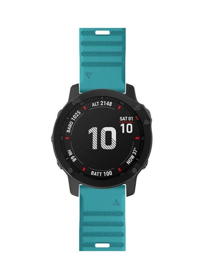 BGM Replacement Silicone Watch Band For Garmin Fenix 6 22mm Blue - Image 2