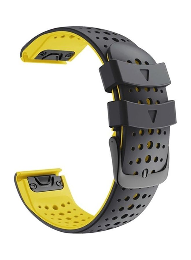 بي جي إم سوار بديل من السّيليكون سريع الفك لساعة جارمن فينيكس 6 لون أسود/أصفر - Image 1