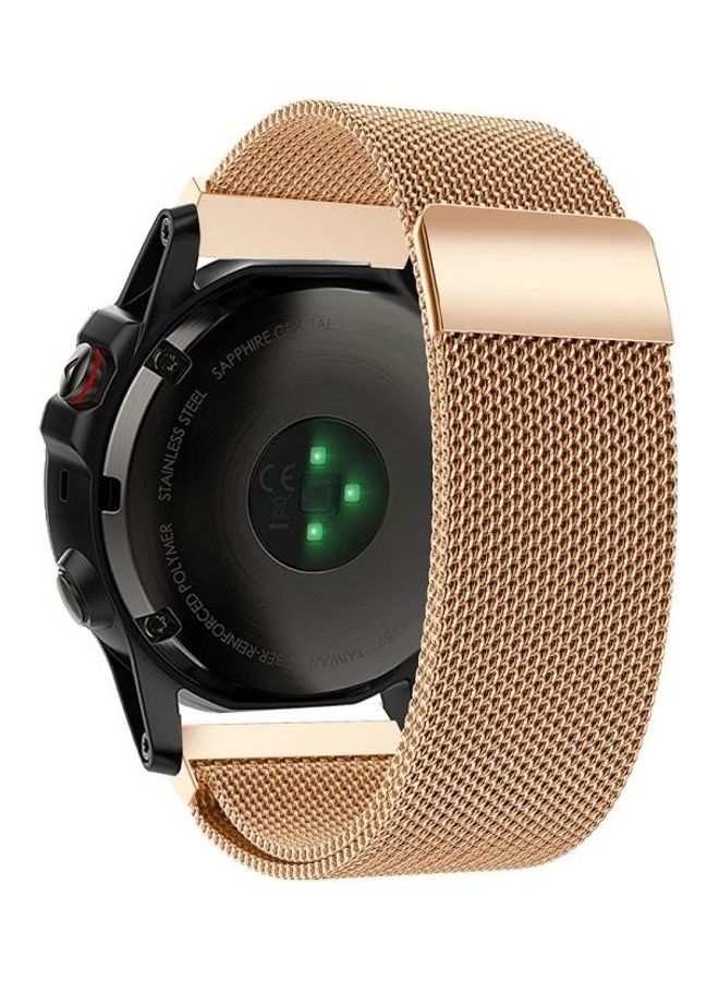 BGM Replacement Milanese Strap For Garmin Fenix 6X 26mm Rose Gold - Image 1