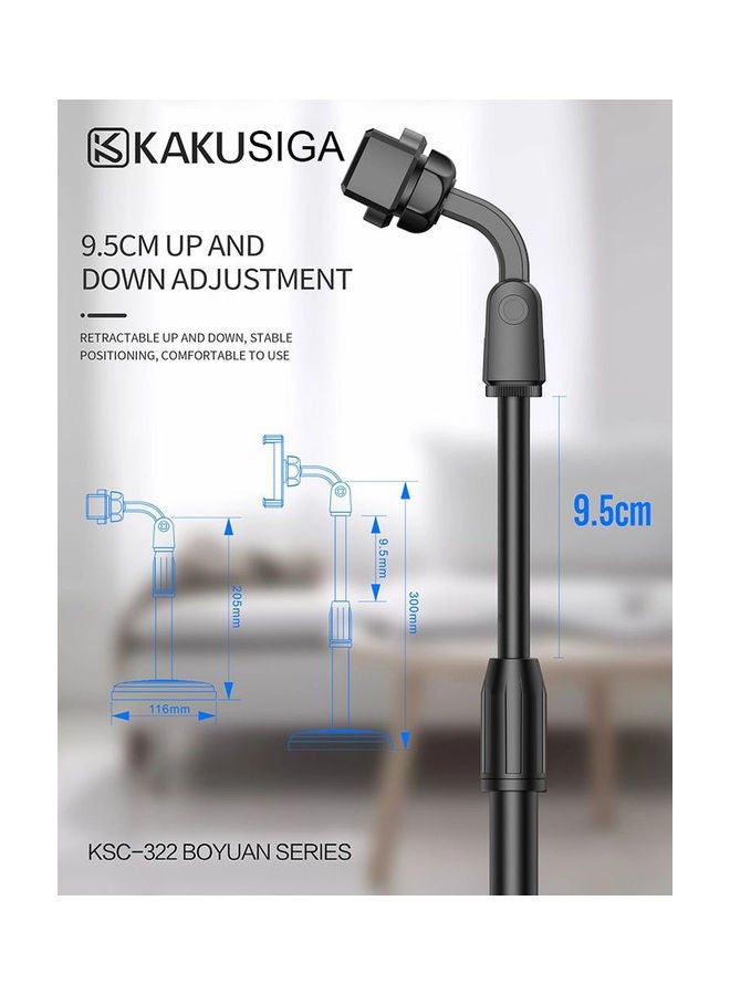 KAKUSIGA 360°  Adjustable Rotation Universal Holder Mobile Phone Live  Desktop Stand Holder Black - Image 3
