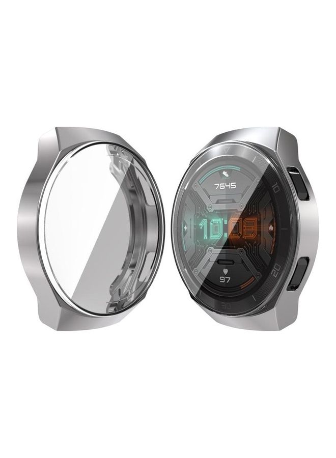BGM Protective TPU Electroplated  Watch Case For Huawei GT2e Silver/Clear - Image 2