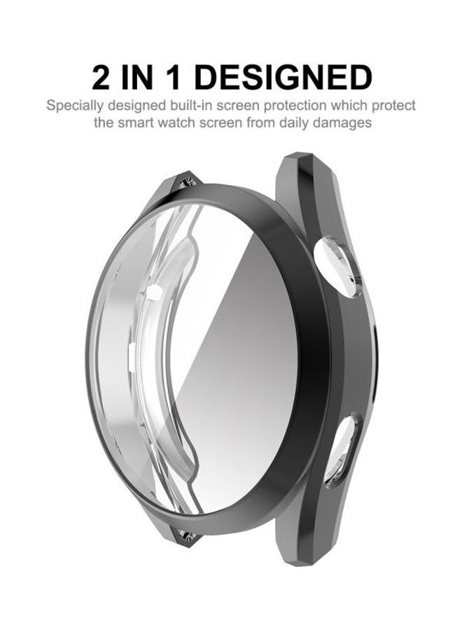 BGM Protective Full Coverage Transparent Soft Case For Huawei Watch 3 48mm Silver/Clear - Image 2