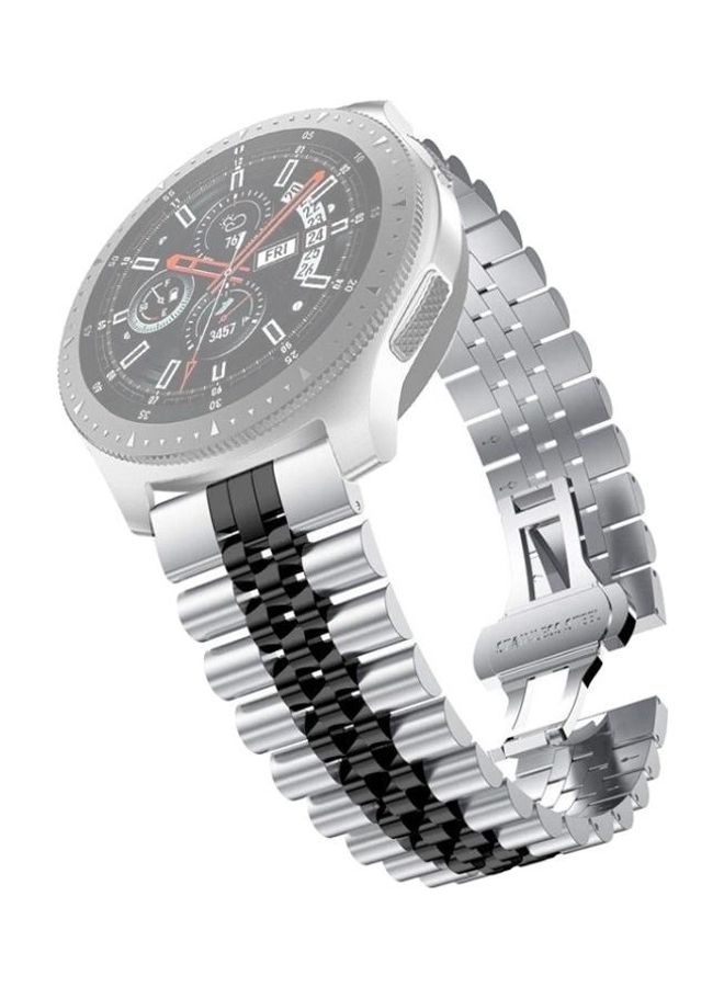 BGM Five Beads Steel Replacement Strap For Samsung Galaxy Watch 3 42mm Silver/Black - Image 1