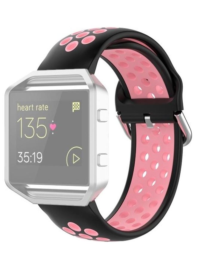 BGM Replacement Strap For Fitbit Versa 2/Versa/Versa Lite/Blaze Black/Pink - Image 1
