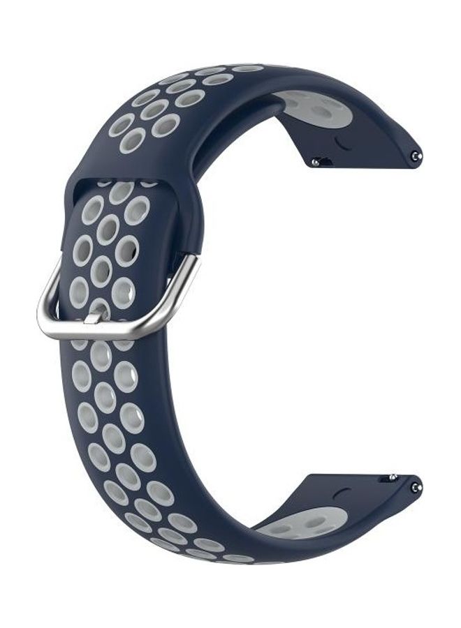 BGM Replacement Silicone Strap For Samsung Galaxy Watch4 Midnight Blue/White - Image 1