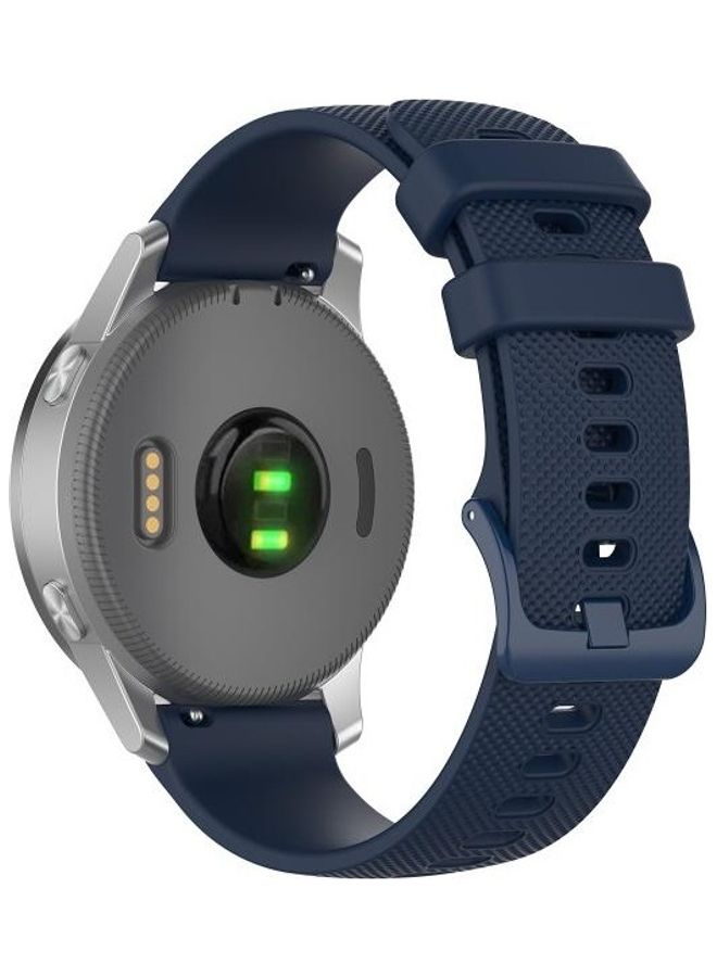 بي جي إم سوار من السيليكون مزين بنقشة مربعات صغيرة, لساعة جارمين فيفو أكتيف 4S أزرق كحلي - Image 2