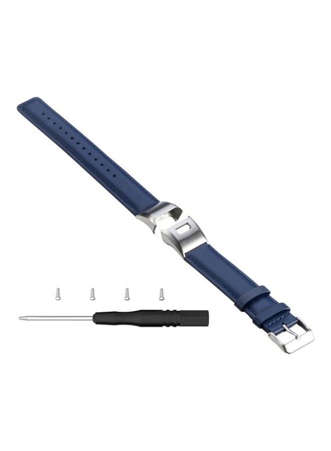 BGM Leather Strap For Garmin Vivosmart HR Navy Blue - Image 1