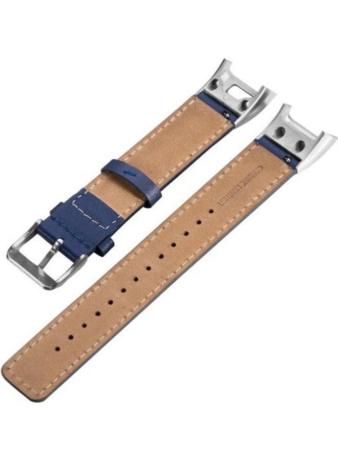 BGM Leather Strap For Garmin Vivosmart HR Navy Blue - Image 2