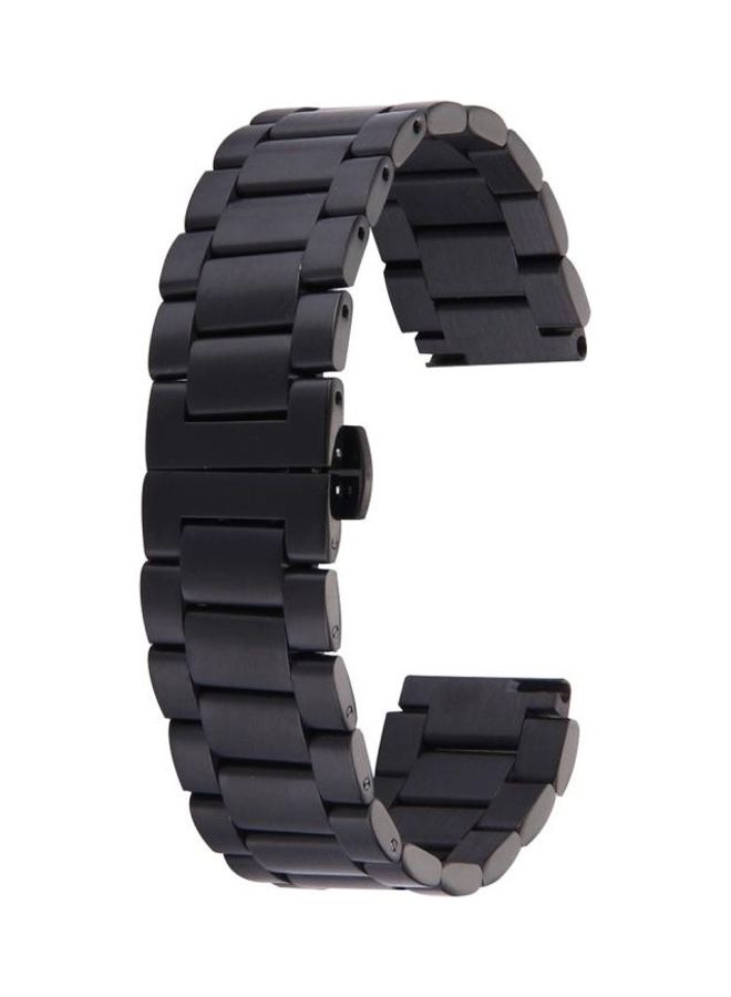 BGM Hidden Butterfly Buckle 3 Beads Stainless Steel Watchband For Huawei Smart Watch Black - Image 1