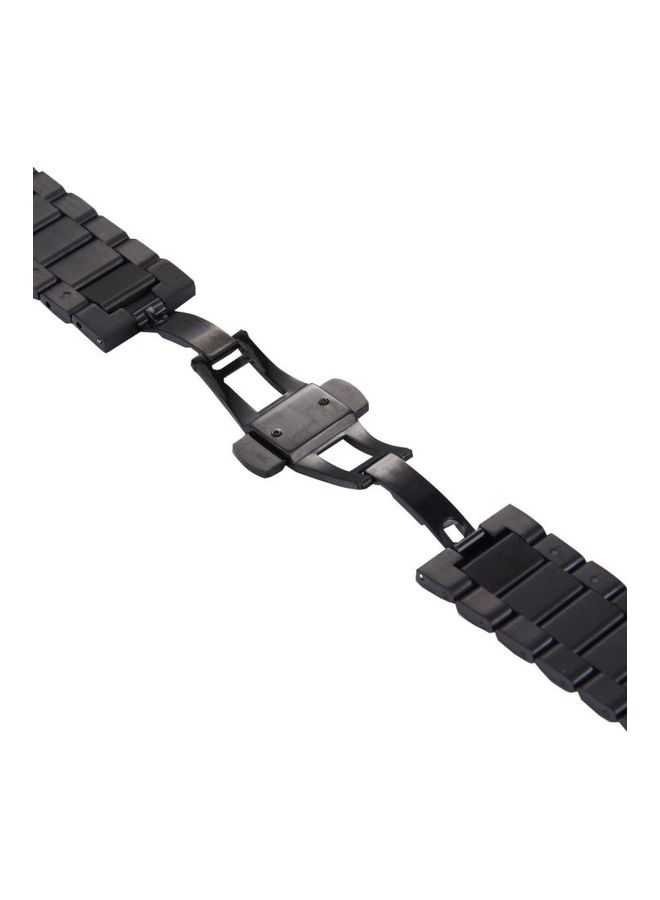 BGM Hidden Butterfly Buckle 3 Beads Stainless Steel Watchband For Huawei Smart Watch Black - Image 5