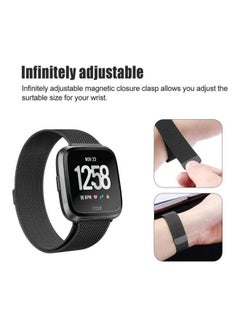 BGM Lite Milanese Watch Strap For Fitbit Versa 2 / Fitbit Versa Black  - Image 3