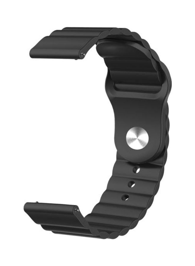 BGM Reverse Buckle Wave Silicone Strap 22mm For Huawei Watch GT2e / GT2 46mm Black - Image 4