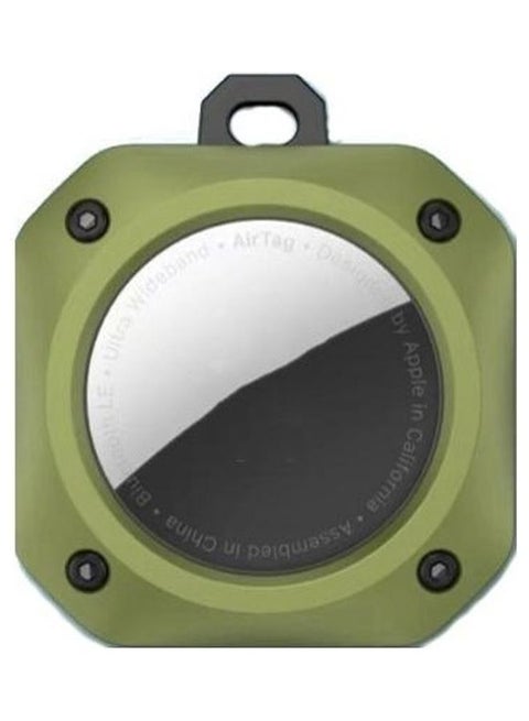 2-Piece For Apple AirTag Positioning Tracker Anti-Drop Anti-Lost Case Printing Protective Case Green