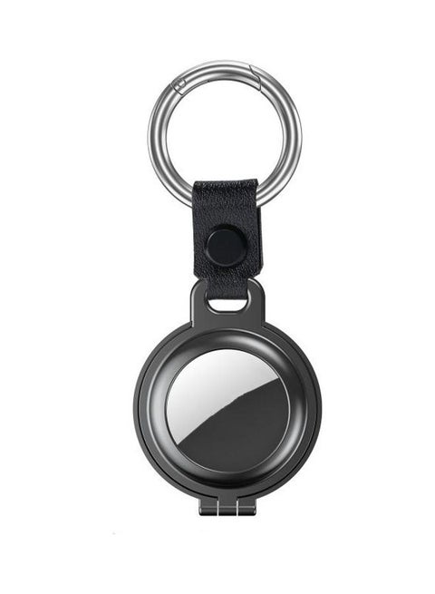 Shockproof Anti-Scratch Aluminum Alloy Case Cover with Keychain Ring Loop For Apple AirTag Grey