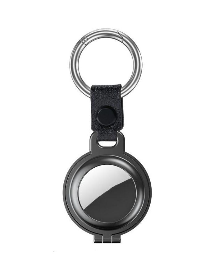 BGM - Shockproof Anti-Scratch Aluminum Alloy Case Cover with Keychain Ring Loop For Apple AirTag Grey - Image 1