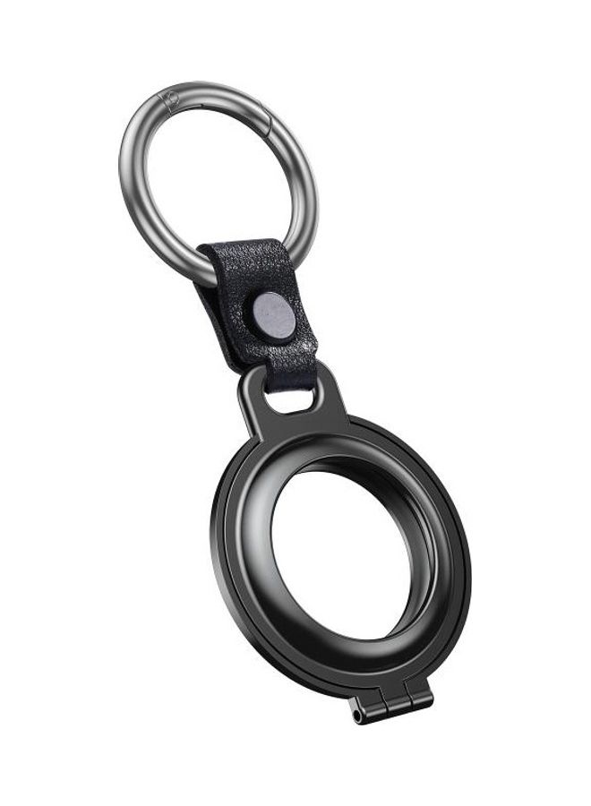 BGM - Shockproof Anti-Scratch Aluminum Alloy Case Cover with Keychain Ring Loop For Apple AirTag Grey - Image 1