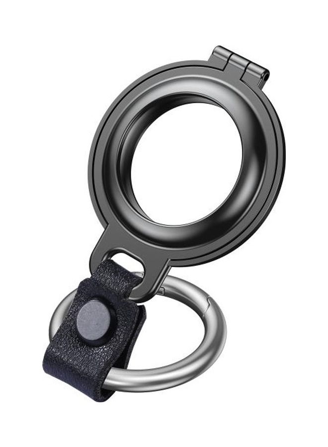 BGM - Shockproof Anti-Scratch Aluminum Alloy Case Cover with Keychain Ring Loop For Apple AirTag Grey - Image 1