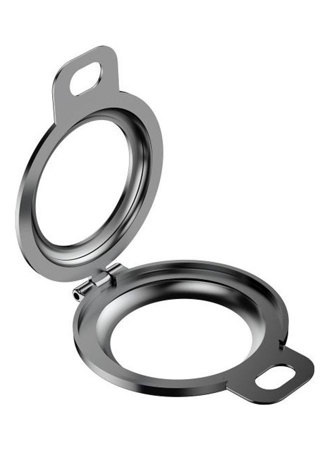 BGM - Shockproof Anti-Scratch Aluminum Alloy Case Cover with Keychain Ring Loop For Apple AirTag Grey - Image 1