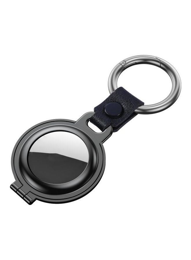 BGM - Shockproof Anti-Scratch Aluminum Alloy Case Cover with Keychain Ring Loop For Apple AirTag Grey - Image 1