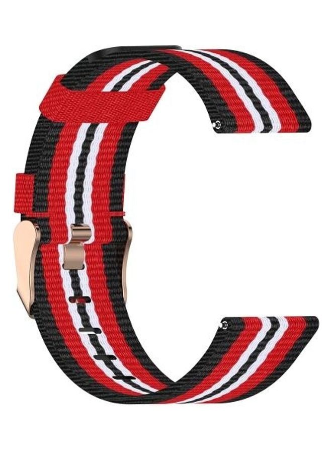 BGM Canvas Replacement Band For Fitbit Versa Black/Red/White - Image 3