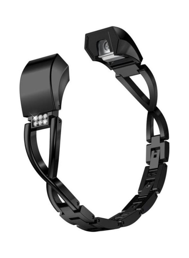 BGM smart watch X-shaped metal strap For Fitbit Alta Black - Image 4