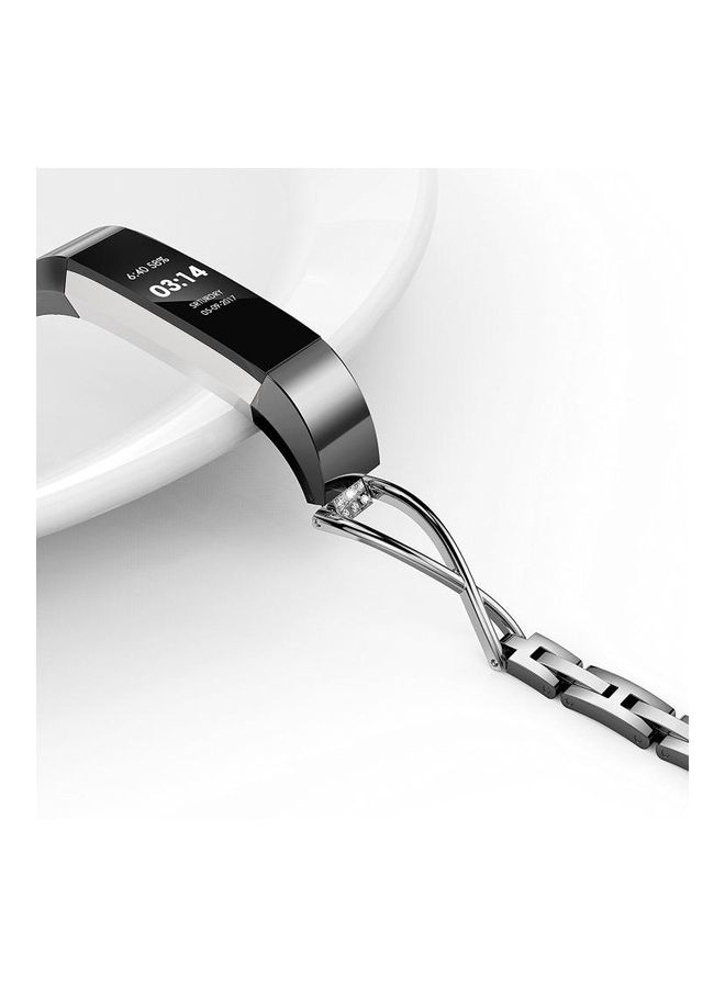 BGM smart watch X-shaped metal strap For Fitbit Alta Black - Image 5