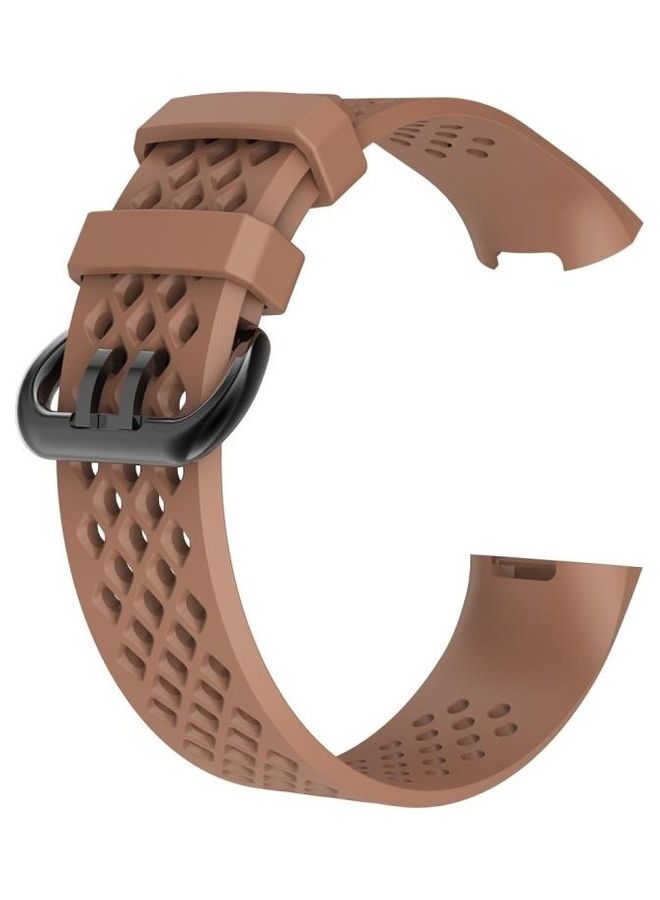 بي جي إم سوار معصم رياضي بفتحة مربعة قابل للتعديل، مناسب لساعة فيتبيت تشارج 3. بني - Image 2