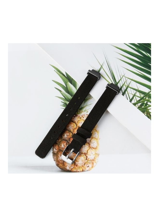 BGM Nylon Canvas Strap Metal Connector Size: Small Size For Fitbit Inspire HR Black - Image 5