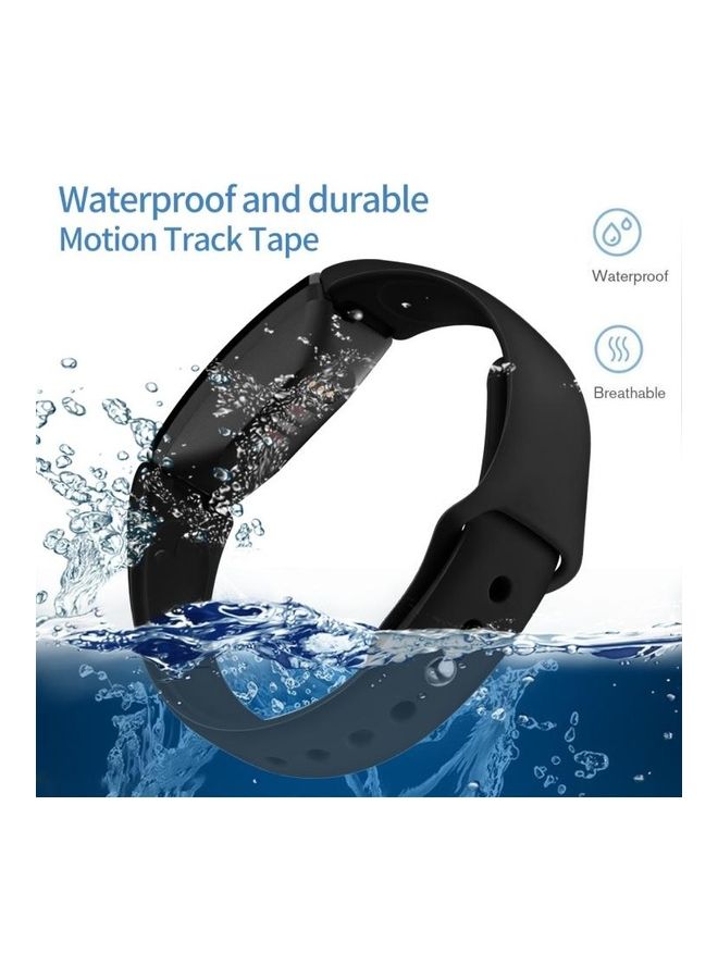BGM Solid Color Silicone Strap A Type Size: Large Size For Fitbit Inspire HR Black  - Image 4