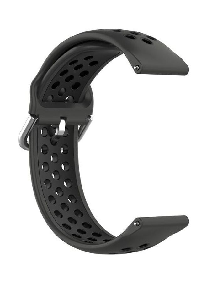 BGM 23mm Silicone Replacement Strap Watchband For Fitbit Versa 2 / Versa / Versa Lite / Blaze Black - Image 3