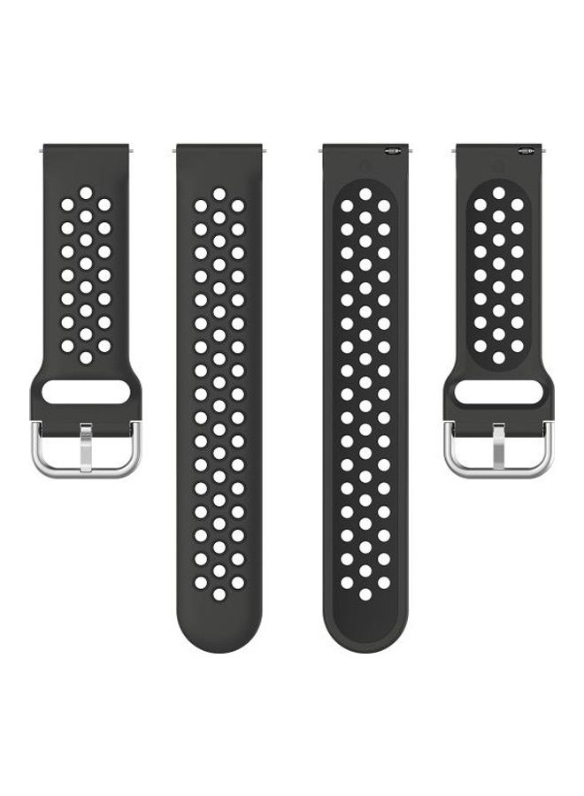 BGM 23mm Silicone Replacement Strap Watchband For Fitbit Versa 2 / Versa / Versa Lite / Blaze Black - Image 4