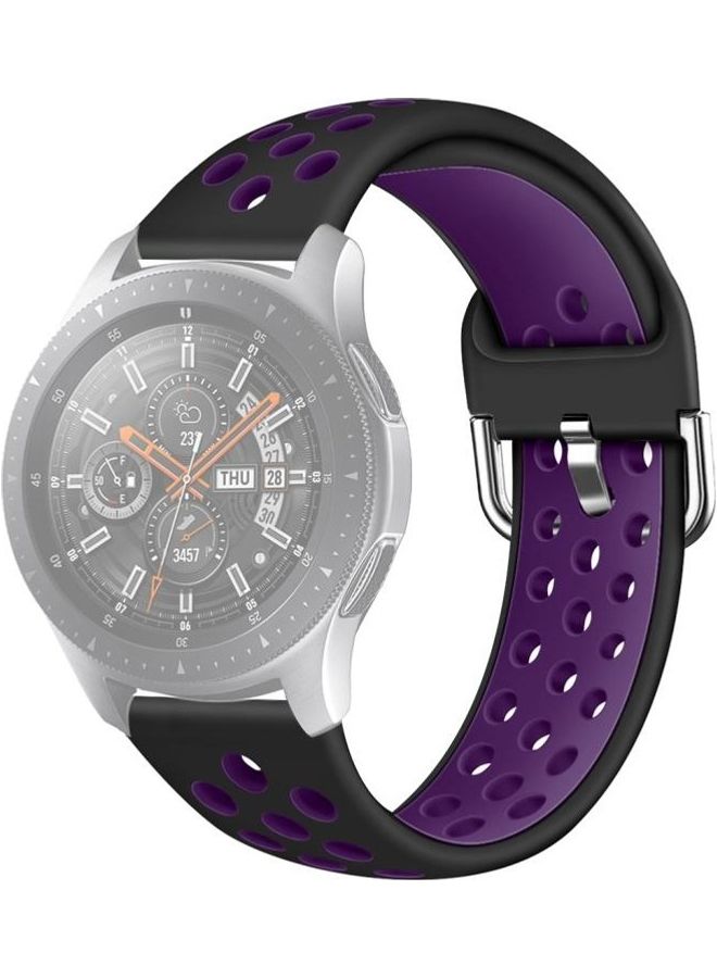 BGM Silicone Double Colour Wrist Strap Watchband For Galaxy 46/S3/Huawei GT 1/2 22mm Black - Image 1