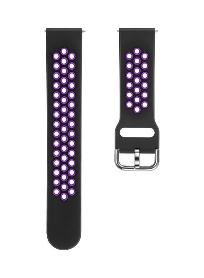 BGM Silicone Double Colour Wrist Strap Watchband For Galaxy 46/S3/Huawei GT 1/2 22mm Black - Image 2