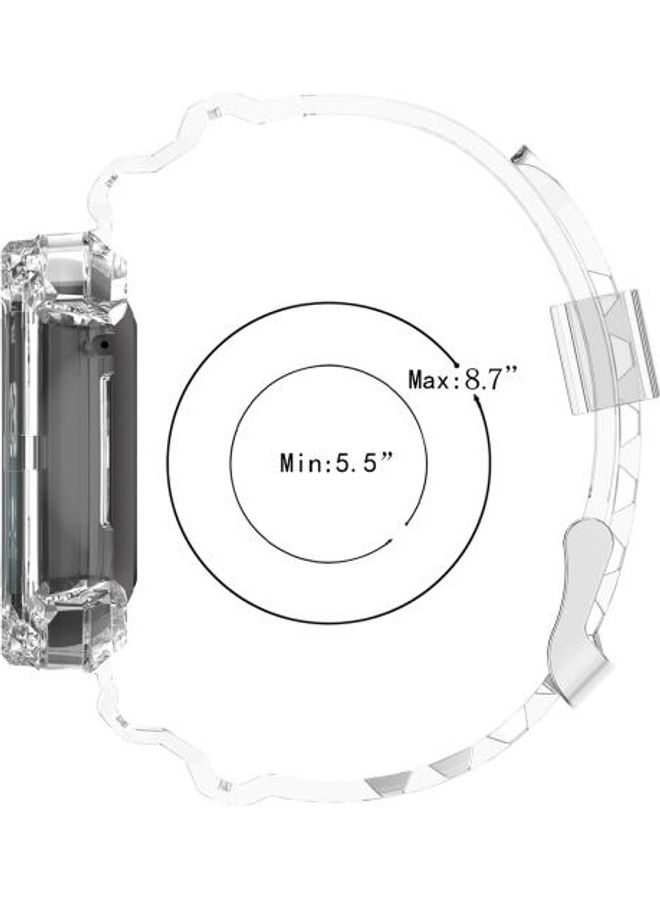 بي جي إم For Fitbit Versa 3/Sense Transparent One-Piece TPU Strap Black - Image 5